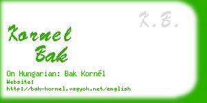 kornel bak business card
