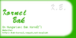 kornel bak business card